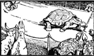 The tortoise wins this one we all know that, but what if these two characters were each running their own race? Image from quoteinvestigator.com